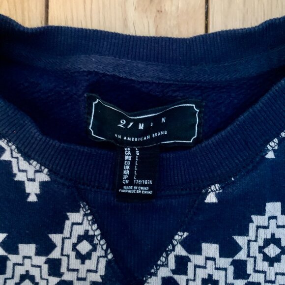 All Over Print Men's Pullover Sweater Round Neck Interesting Pattern 21 Large - Picture 2 of 5